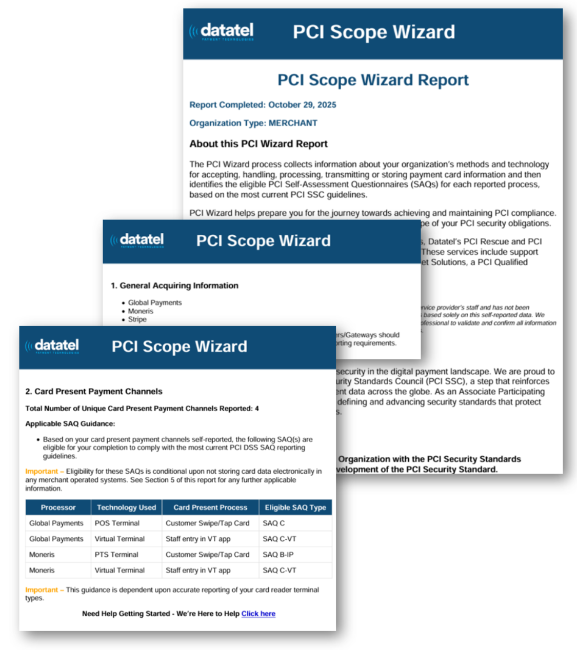 PCI Scope Wizard Report
